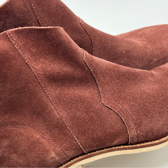 Crevo Clara Sz 8.5 Leather Suede Ankle Booties Brick Red Boots - Picture 13 of 13